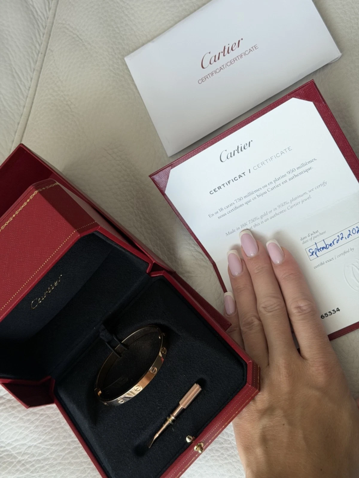 Cartier Love Classic Bracelet Rose Gold Size 17